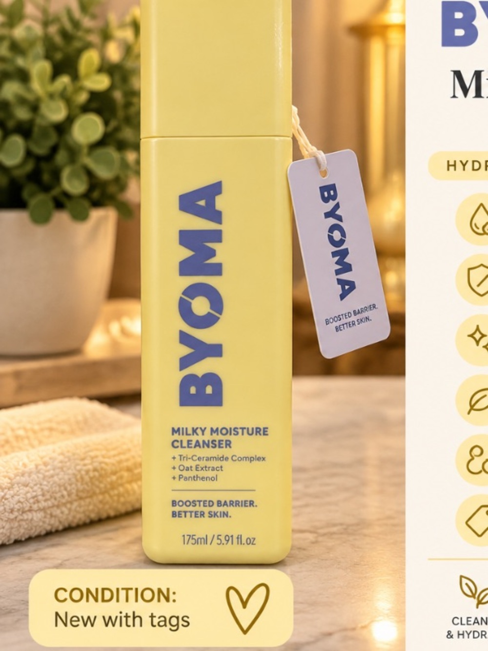 BYOMA Milky Moisture Cleanser 5.91 oz Hydrating Face Wash New